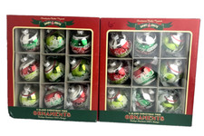 Set of 18 Christopher Radko Shiny Brite Ornaments Velvet Stencil Holiday Scenes