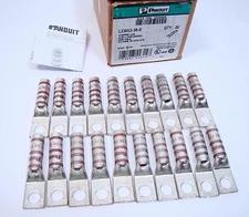 Box of 20 Panduit LCBX2-38E Single Hole Copper Lug Flex Long Barrel #2 AWG STR