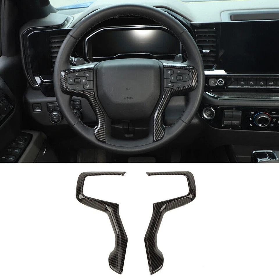 Carbon Fiber ABS Interior Decor Trim Cover Kit For Chevy Silverado 2019-25 14pc Foto 4 de 4