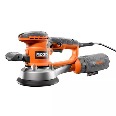 RIDGID Orange Variable-Speed Dual Random Orbital Sander 6 in. Button Switch