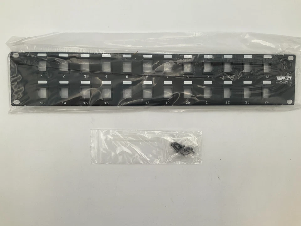 Tripp Lite 24 Port Rack Mount Blank Keystone Patch Panel Cat5e/6 N062-024-KJ NEW - Image 2 of 4
