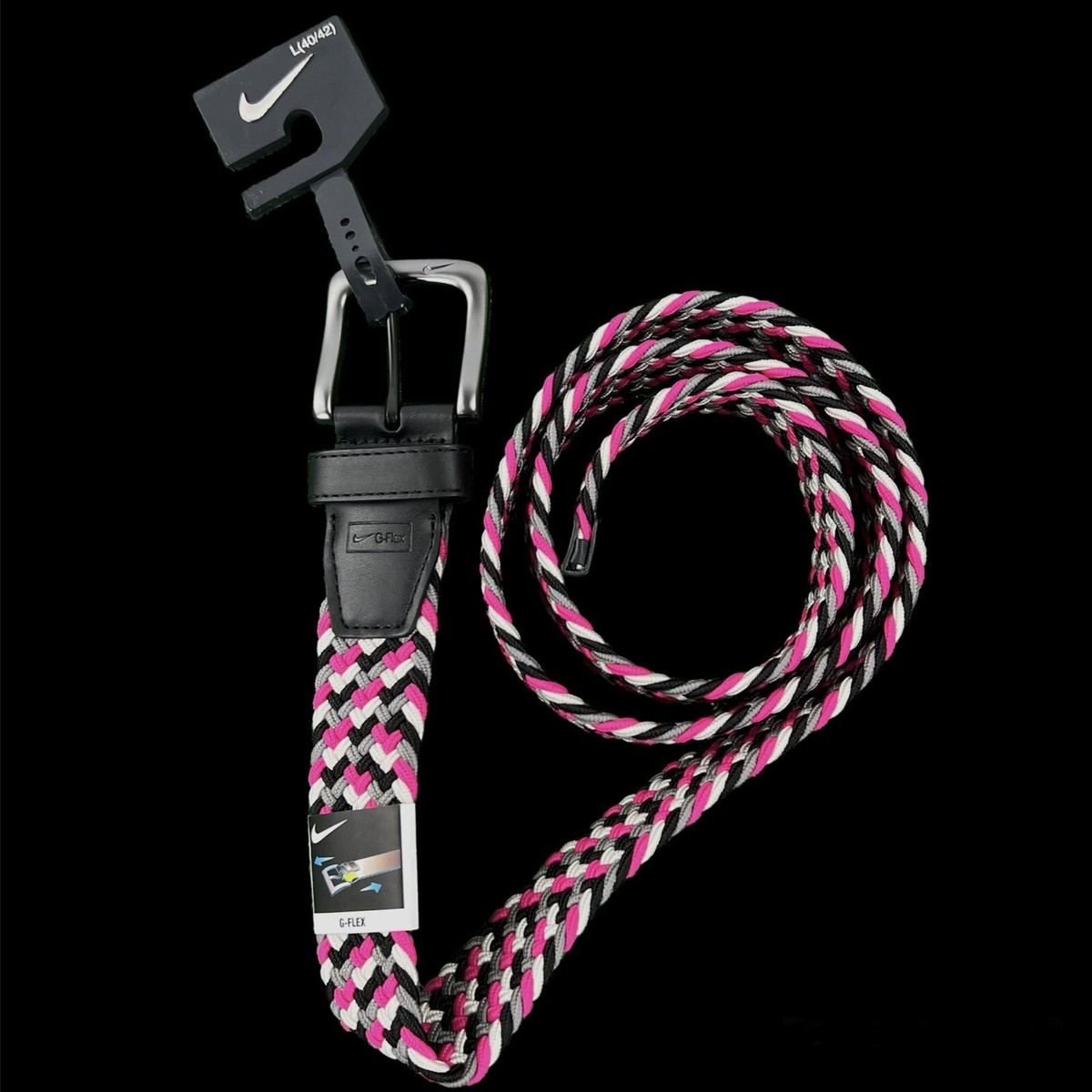 Nike Mens Golf Multi-Weave Stretch Woven G-Flex Belt Multicolor