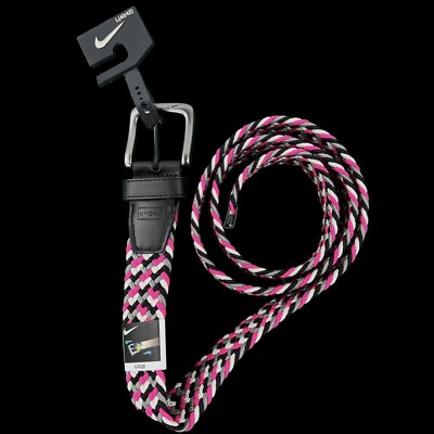 Nike Mens Golf Multi-Weave Stretch Woven G-Flex Belt Multicolor Pink Large  40/42