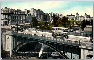 Union Bridge And Union Terrace Garden Aberdeen Scotland Postcard