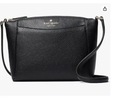 Kate Spade Monica Pebbled Leather Crossbody Bag Purse black WKR00258