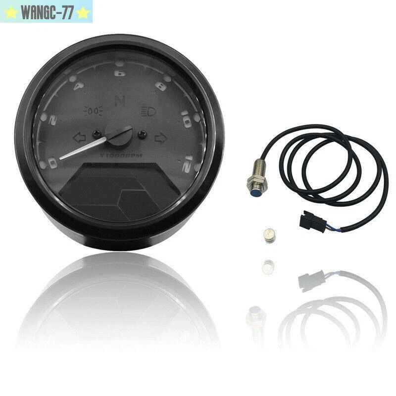 Universal LCD Digital Motorcycle Odometer Speedometer Tachometer 12000RPM Gauge - Изображение 4 из 4