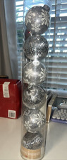 Cozy Christmas Set of 6 Shatterproof Silver-Tone Decorated Ball Ornaments