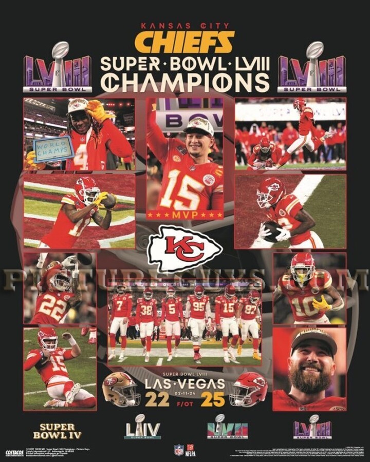 Kansas City Chiefs Super Bowl 58 Championship Picture Plaque