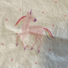 POTTERY BARN KIDS RAINBOW UNICORNS COTTON Top SHEET TWIN