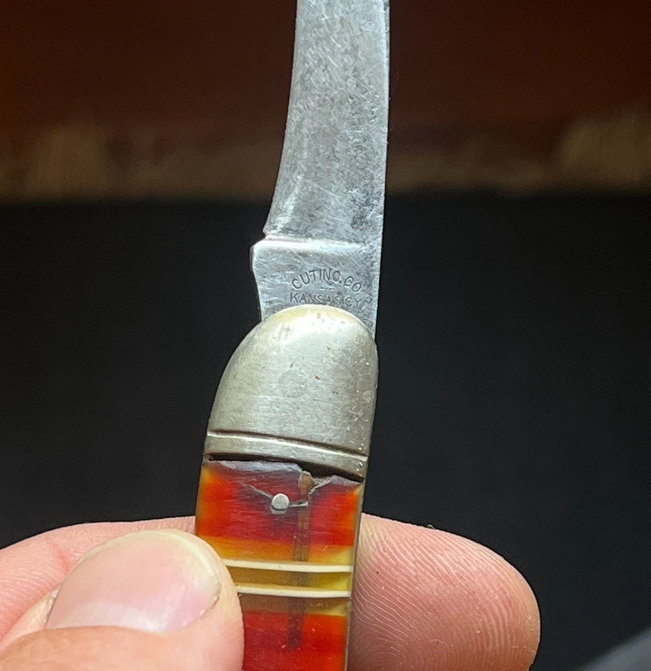 Cuchillo plegable vintage hecho en Estados Unidos estilo Jambiya Foto 3 de 4