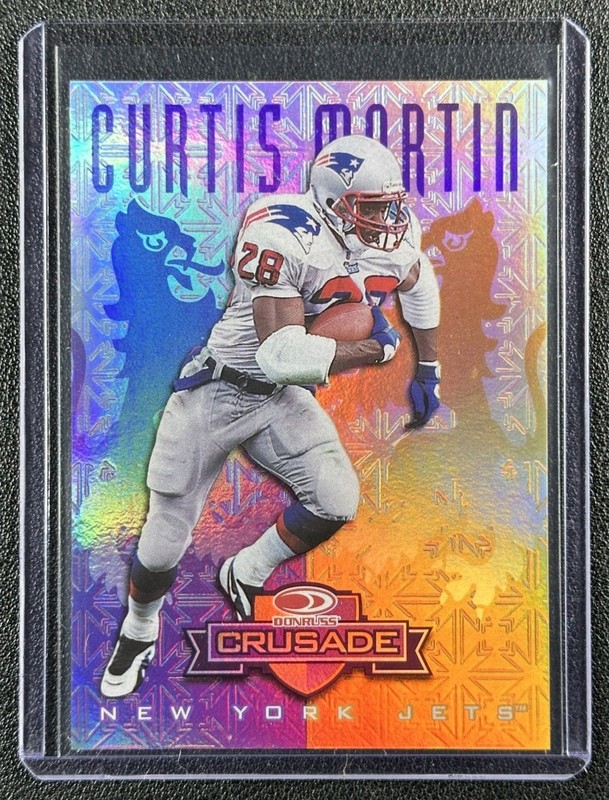 CURTIS MARTIN 1998 LEAF DONRUSS #14 CRUSADE PURPLE 74/100 PATRIOTS