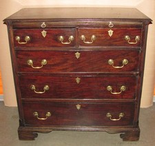 Antique English Georgian Mahogany Bachelors Chest Circa 1820
