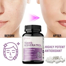 Trans-Resveratrol 1500mg -Quercetin -Anti-Aging, Anti-inflammatory, Antioxidant
