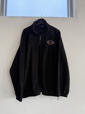 Size XL - Harley Davidson Soft Black Fleece Quarter Zip Pullover Biker Sweater