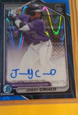 2024 Bowman Chrome - Prospect Autographs Jeremy Ciriaco #CPA-JC Blue RayWave...