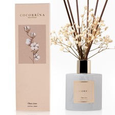 Cocorr na Reed Diffuser Set, Clean Linen, 6.7oz Home Fragrance with Sticks