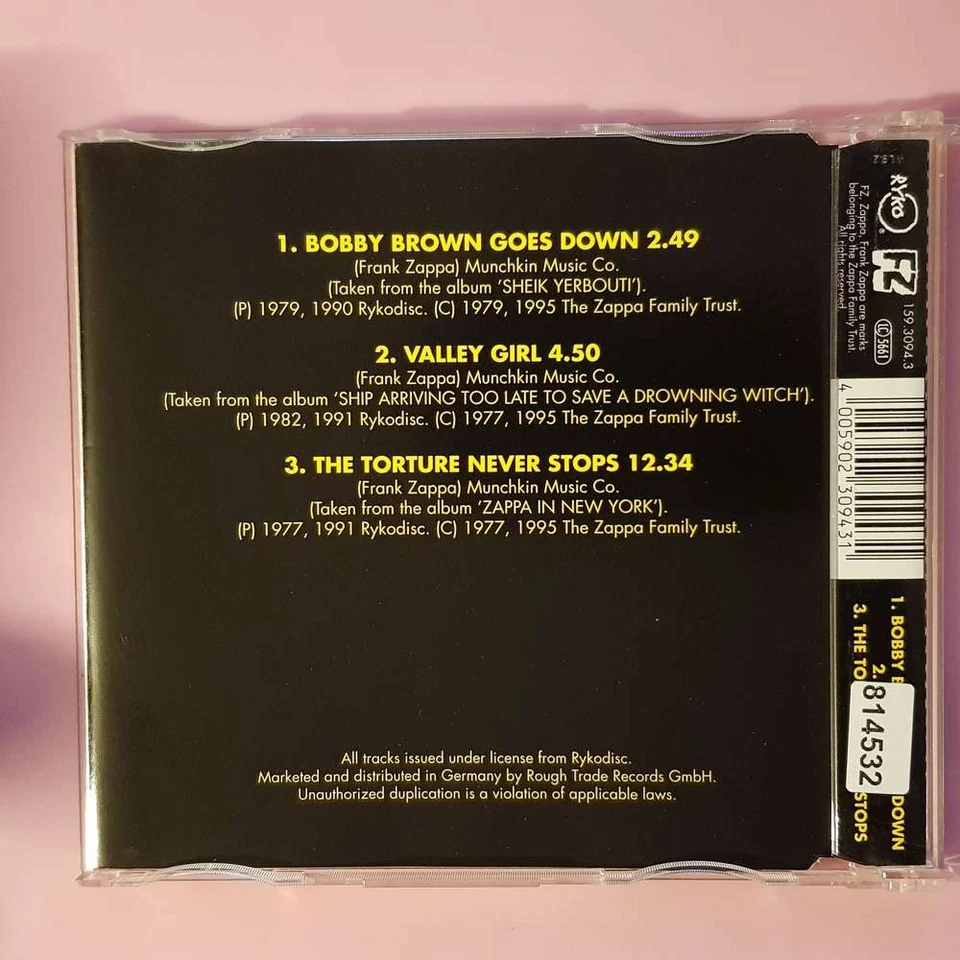 FRANK ZAPPA Bobby Brown DADC Austria VG+/EX (MCD) - Bild 2 von 3