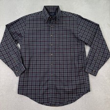 Brooks Brothers Non Iron 100 Cotton Plaid Button Down Shirt Mens Medium Casual
