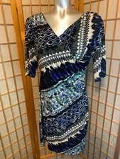 COVINGTON Blue Stretch Knit Pullover Dress * sz 10
