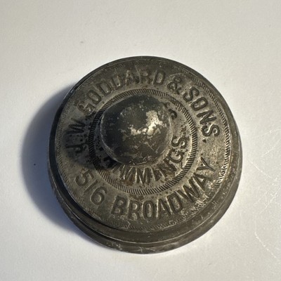 Rare Antique J.W. Goddard & Sons 516 Broadway N.Y. Heavy Brass Lead Paperweight