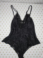 Victorias Secret Vintage GOLD LABEL Teddy Satin LARGE Silky Bodysuit Lingerie
