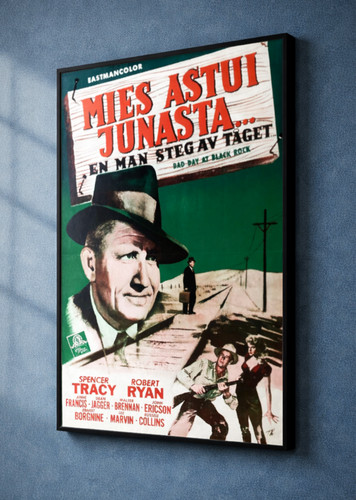SPENCER TRACY Bad Day at Black Rock (1955) – Original Finnish Movie Poster VF+