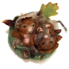 Felting Kit - Dormice with nest Needle Felt Kit