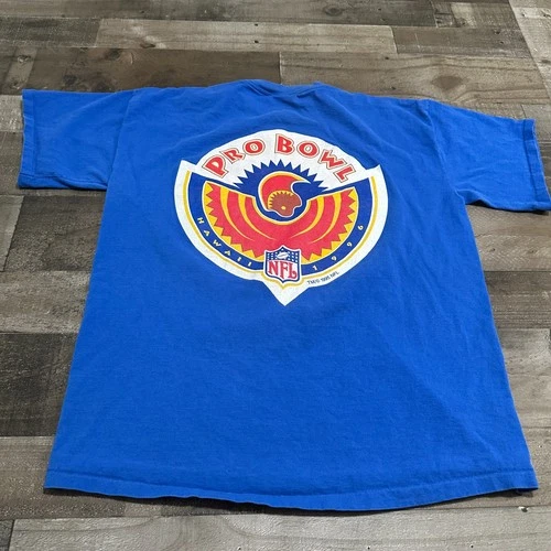 Vintage 1995 NFL Pro Bowl Hawaii Signal Sport T-Shirt Blue Size XL