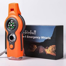 Emergency Survival Function Whistle, Outdoor Multifunctional Tool Safety Orange