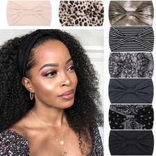 Kachanaa 8 Pack Wide Non-Slip Boho Women's Headband - Elastic Large African T...