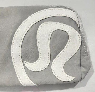 Lululemon Everywhere Belt Bag Gray/White Large Logo Stitched Gym Wear Normcore