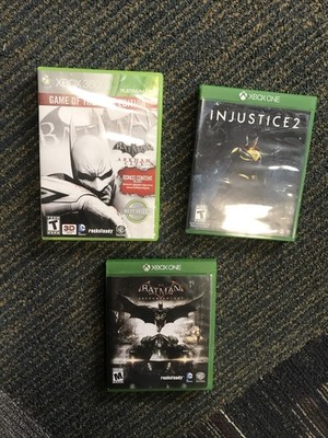 Xbox 360 & One Dc Comics Games Batman Arkham City & Knight Injustice 2 Lot Of 3