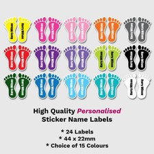 24 Pairs Personalised Shoe Name Labels Tag Stickers Kids Feet School Waterproof