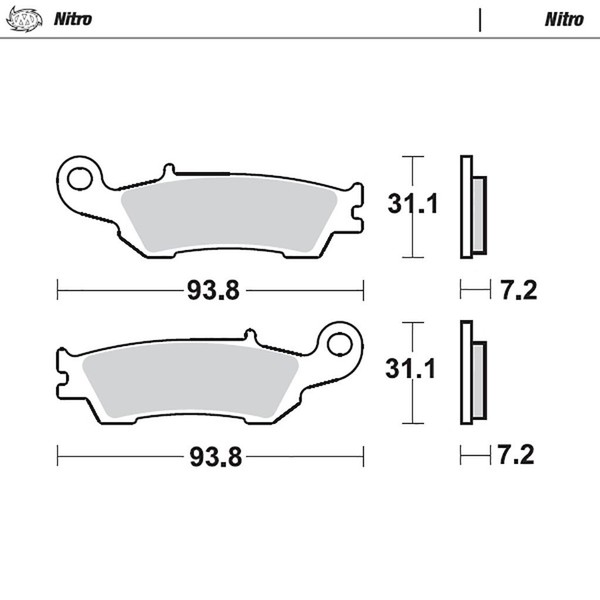 Moto-Master Bremsbelag Nitro Ohne Abe (FüR: Yamaha Yz 125 CE16C 08-21 Vorne )-image