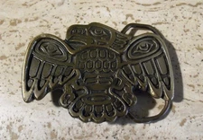 The Great American Buckle Co USA 1983 Brass Northwest Coast Design