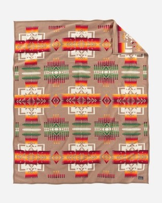 NWT Pendleton Beaver State Chief Joseph Blanket 64''x77'' Wool Tan
