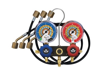 Mastercool 93524-TP Aluminum Charging Manifold with 24'' Hoses R600a R290 R134...