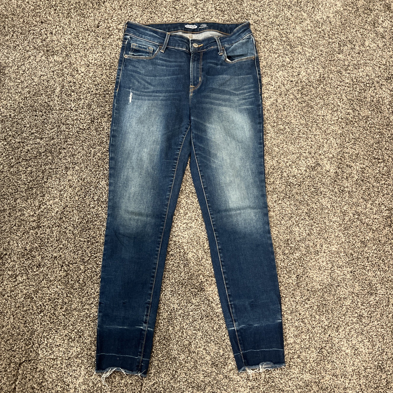 Old Navy Women’s Blue Jeans Rockstar Super Skinny Size 6 Built In Sculpt