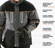 NEW RefrigiWear PolarForce Jacket (Model 8140R) in Black/Charcoal, size Large