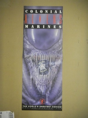 ALIENS COLONIAL MARINES DARK HORSE COMIC 27 X 10 FOLDED PROMO POSTER 1993 SCI-FI