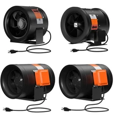 10"/12"/14/16 In Exhaust Fan Inline Duct Fan AC for Grow Tent Kitchen Greenhouse