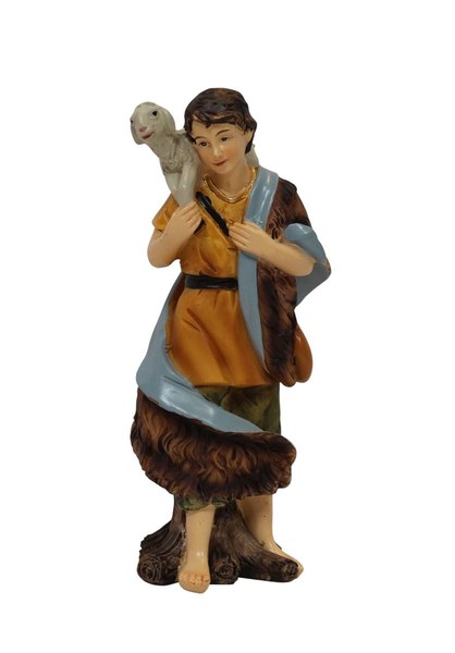 Krippenfigur Hirte Mit Schaf 15 Cm Polyresin Deko Weihnachtsfigur-image