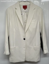 Narciso Rodriguez Womens Black White Notch Lapel Two-Button Blazer Size 14