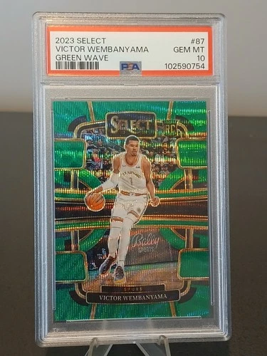 2023-24 Select Concourse Victor Wembanyama #87 Green Wave Prizm /50 (RC) PSA 10