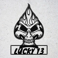 Personalized Tribal Skull Tattoo Metal Sign Wall Art Garage Man Cave Decor Gift