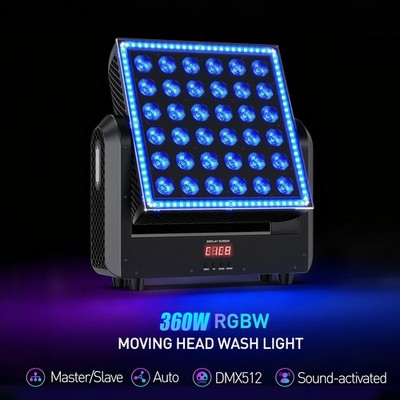 Stage Effect Light RGBW Moving Head 96 RGB LEDs Strobe Sound Control DMX512 Wash