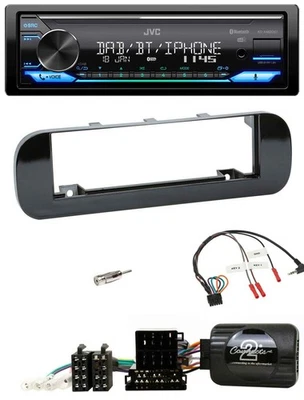 JVC Bluetooth DAB USB Lenkrad Autoradio für Fiat Panda 12-20 schwarz glänzend - Bild 1 von 4