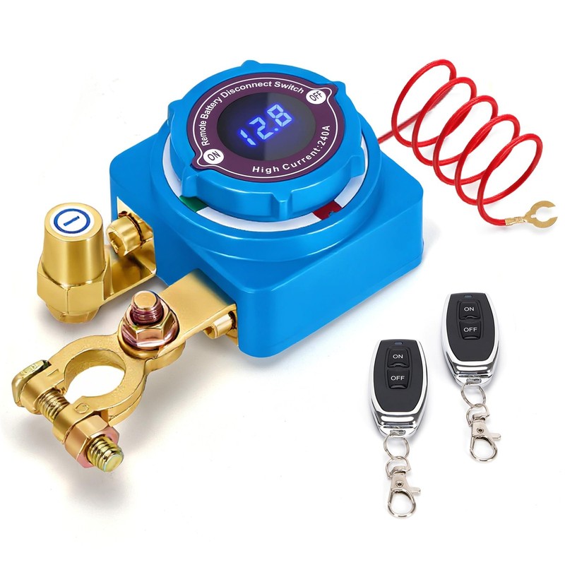 Stacca Batteria 12V per Auto 240A Staccabatteria Auto Senza Fili con Telecomando - Immagine 1