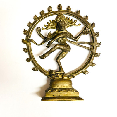 Shiva Nataraja Lord of the Dance Hindu  Statue 8.5'' x 7'' wide  Brass 2lbs