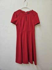 TOMMY HILFIGER Fit & Flare Sheath Dress Size 10 Red Sleeveless